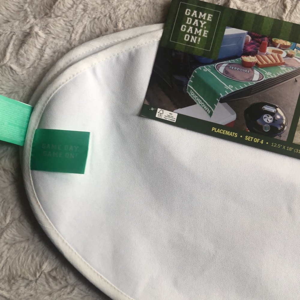 Football Shaped Placemats Set - Picture 5 of 7